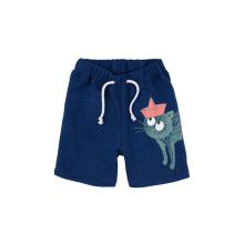 Shorts marinblå- GOTS bomull 12-18mån