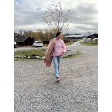 Stickad i mohair rosa