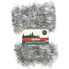 Glitter Girlang Silver Flamsäker 75 mmx3 meter