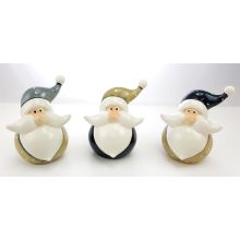 Tomte Keramik Blå luva 16 cm