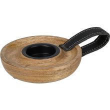 Lykta Ljushållare Trä/Glas Värmeljus 11 cm