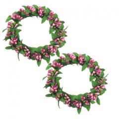 2-pack ljusmanschetter för blockljus rosafärgade bär innerdiameter 6.5 cm