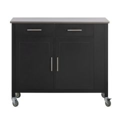 K&ouml;ks&ouml; p&aring; hjul, K&ouml;kssk&aring;p med 2 hyllor och 2 l&aring;dor, FKW108-SCH