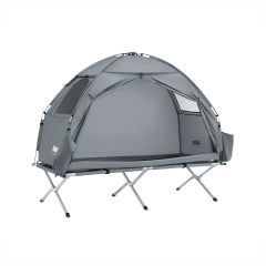 Campingt&auml;lt f&ouml;r 1 Person &ndash; Med F&ouml;rvaring & Lampkrok, 2-i-1 Enkel T&auml;lt | 193x86x160cm Ljusgr&aring; OGS32-II-HG