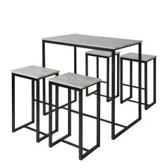 Barbord och 4 pallar, Matgrupp, Testad för 150 kg, Längd 100 cm Bredd 60 cm Höjd 96 cm,betong, OGT15-HG