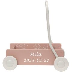 Micki L&auml;ra-g&aring;-vagn med namn, Rosa