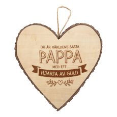 Hjärta Trä Pappa wooden heart