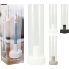 Ljushållare Ljusstake Glas Vit Svart Beige