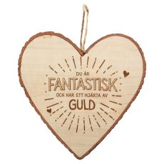 Hjärta Trä Fantastisk Hjärta Av Guld wooden heart