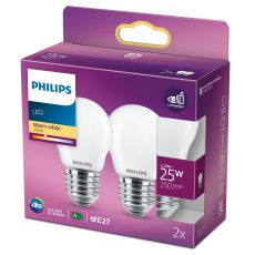 2-pack LED E27 P45 Klot 25W Frost 250lm