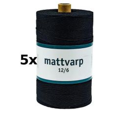 5 st. rullar Mattvarp 12/6 Svart - 500 gr / rulle