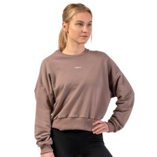 Loose Fit Sweatshirt ''Feeling Good'', brown, medium/large
