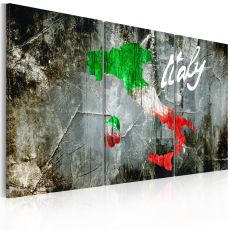 Tavla - Konstnärlig karta över Italien - triptyk