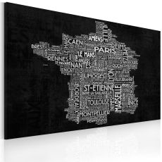Tavla - Text map of France on the blackboard