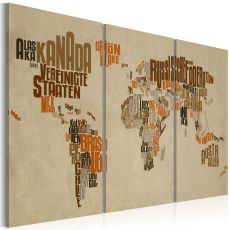 Tavla - Karta över världen (tyska) - Triptych