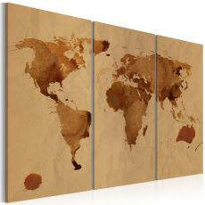Tavla - Världen målad med kaffe - Triptych