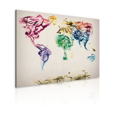 Tavla - Världskartan - färgad rök spår