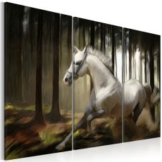 Tavla - A white horse in the midst of the trees