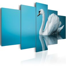 Tavla - A swan in blue