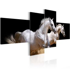 Tavla - Animal world- white horses galloping