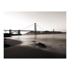 Fototapet - San Francisco: Golden Gate Bridge i svart och vitt