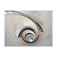 Fototapet - White spiral stairs