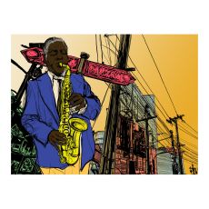 Fototapet - Saxophonist in New York