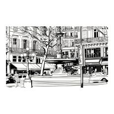 Fototapet - Sketch of parisian fountain