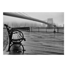Fototapet - A Foggy Day on the Brooklyn Bridge