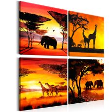 Tavla - African Animals (4 delar)