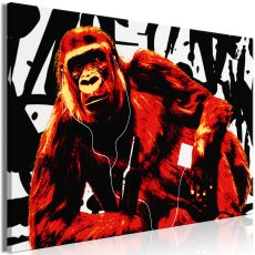 Tavla - Pop Art Monkey Narrow Red