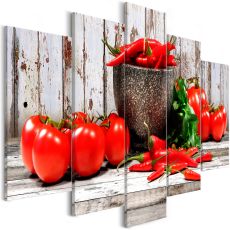 Tavla - Red Vegetables (5 delar) Wood Wide