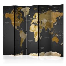 Rumsavdelare - Room divider - World map on dark background