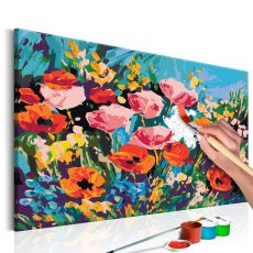 Måla din egen tavla - Colourful Meadow Flowers