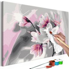 Måla din egen tavla - Magnolia (Grey Background)