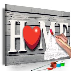 Måla din egen tavla - Home with Red Heart
