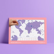 Scratch Map Neon Lila 42x30cm