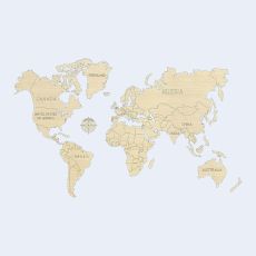 World map wood size M 57x38cm