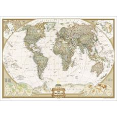 Världen Väggkarta NGS Antik Stil 1:14,28milj 295x193cm(3 delar)
