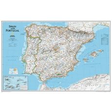 Spanien Portugal Väggkarta NGS 83x56 cm