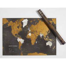 Scratch Världen Grå bakgrund Maps International