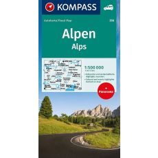 Alperna Panorama- och vägkarta Kompass