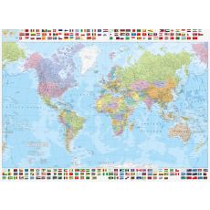 Världen Väggkarta Kartförlaget/Norstedts 1:30milj POL 136x100cm med ram