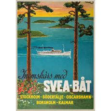 Vykort Inomskärs med Sveabåt 1950
