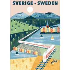 Sverige - Sweden All Aboard plansch 50x70