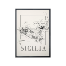 Vinkarta Sicilia 50x70cm