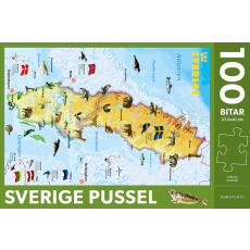 Sverige med djur Pussel 100 bitar