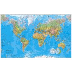Världen Väggkarta Kartförlaget/Norstedts Fysisk 1:30 milj 136x84cm