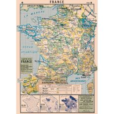 France Map, 50x70cm poster