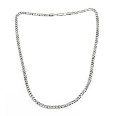 Brushed Flat Chain Halsband 55cm Silver